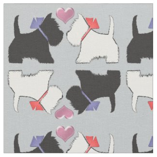Westie and Scottie Dog Art Fabric