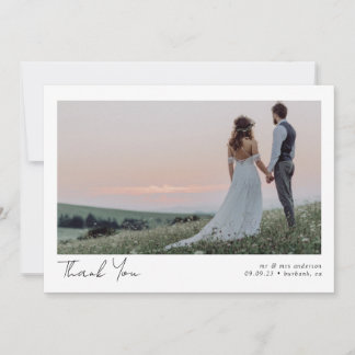 Minimalist wedding thank you cards
