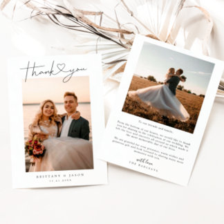 Photo wedding thank you cards